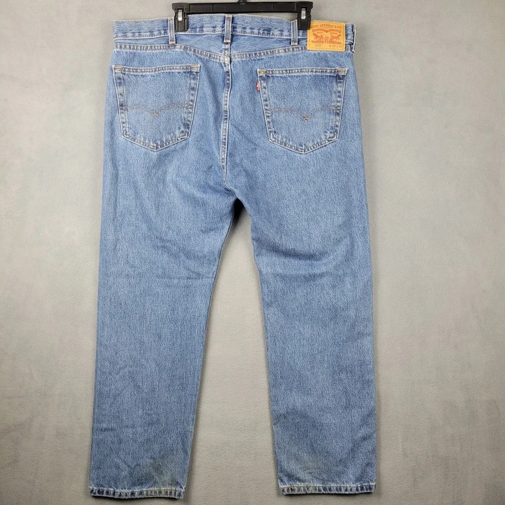 Levi's 505 Jeans Men 40x30 Blue Denim Cotton Light Wash Regular Fit Straight Leg